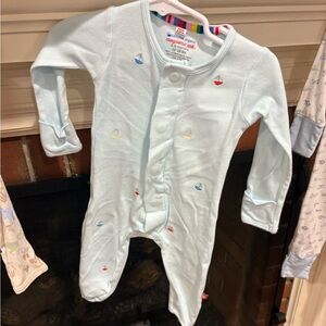 Magnetic Me Pastel Blue Footie with Sailboat Accents